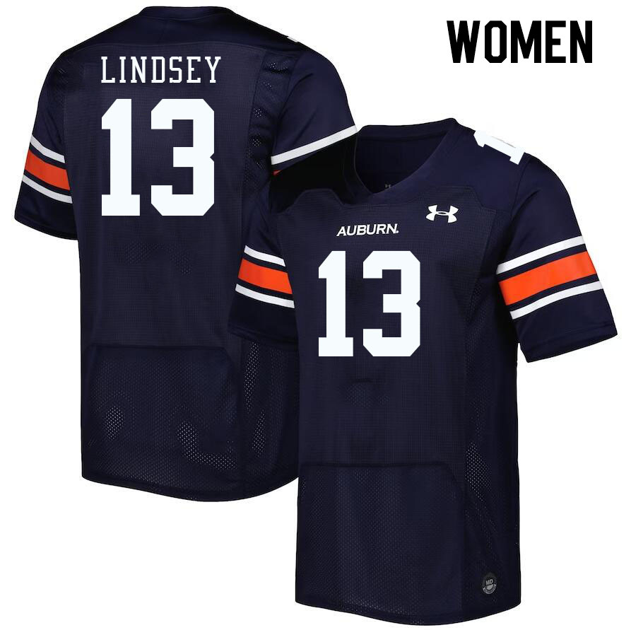 Women #13 T.J. Lindsey Auburn Tigers College Football Jerseys Stitched-Navy